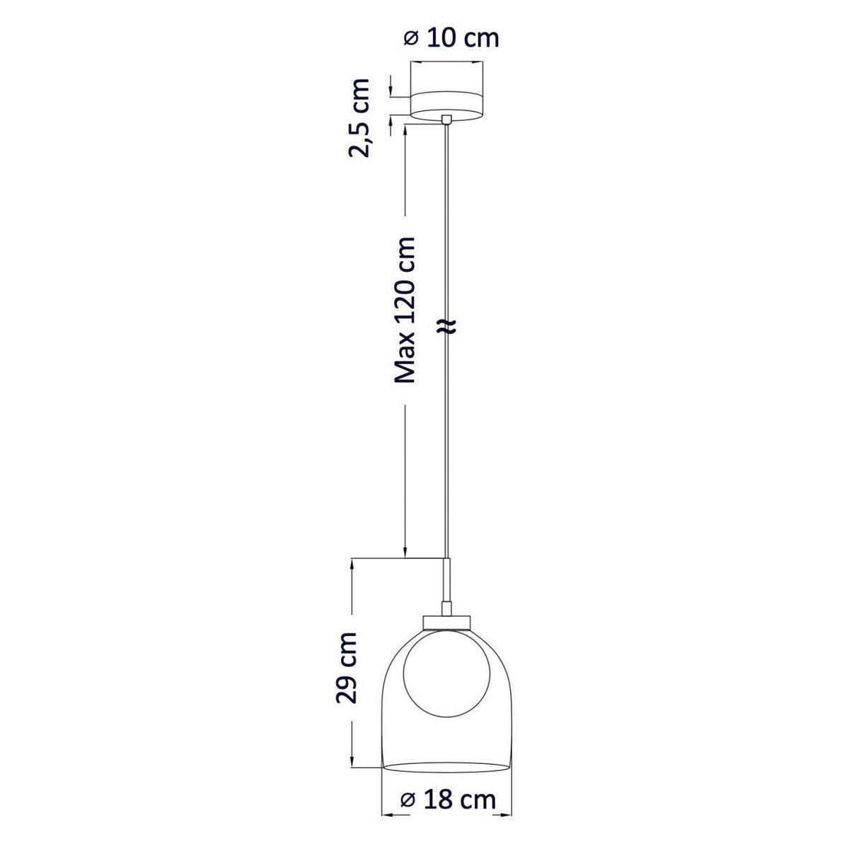 HÄNGELEUCHTE Calypso, Transparent und weiß, 29cm - Transparent, Glas (18/18/29cm) - KOSILUM