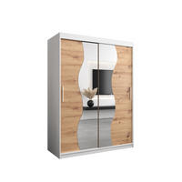 SCHWEBETÜRENSCHRANK 200/150/62 2-türig - Silberfarben/Eiche Artisan, Holz/Kunststoff (150/200/62cm) - Abiks Möbel