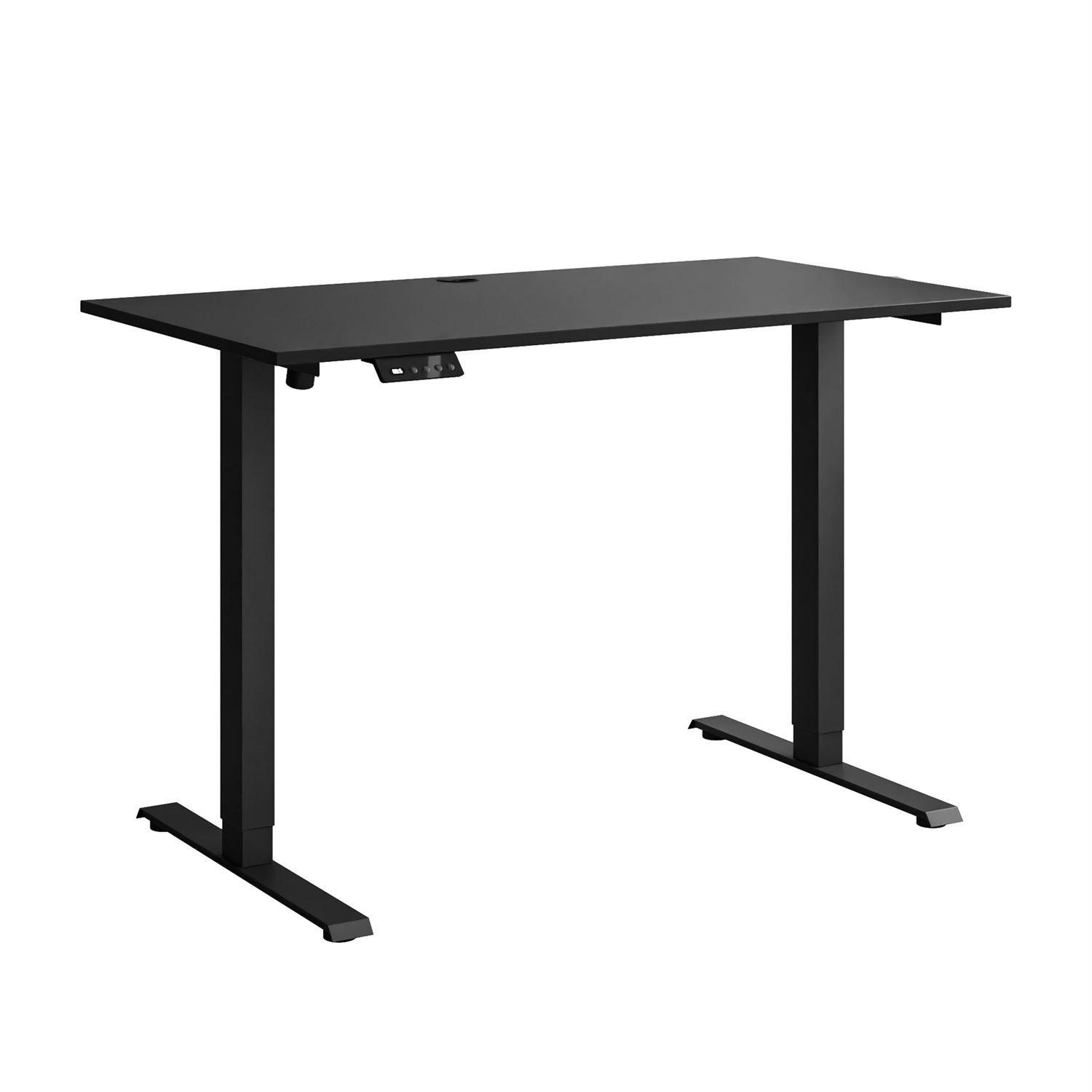 SCHREIBTISCH SPACE höhenverstellbar mit Metallbeinen schwarz/schwarz - Schwarz, Holzwerkstoff (60/110/69.5cm) - Lookway