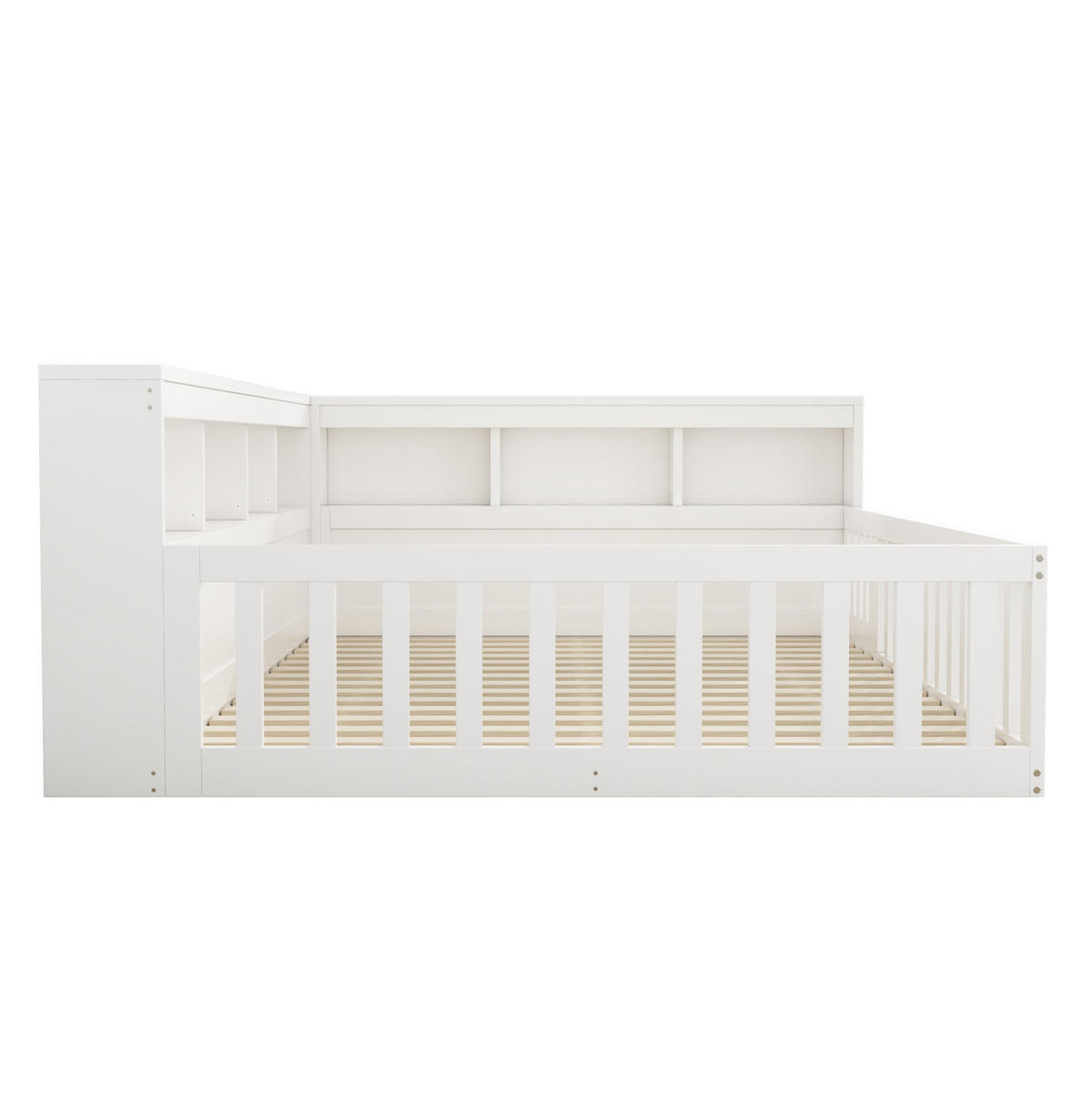 TAGESBETT mit Stauraum und USB 140x200 cm Weiß - Weiß, Holzwerkstoff (140/200cm) - Beauniv