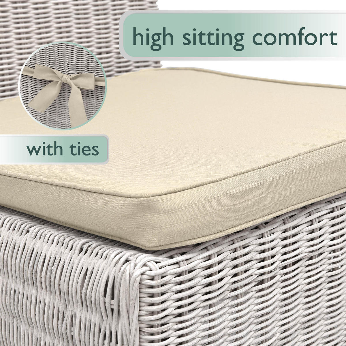 STUHLKISSEN Pia 45/40/5 cm Natur 4tlg - Naturfarben, Textil (40/45cm) - Beautissu 