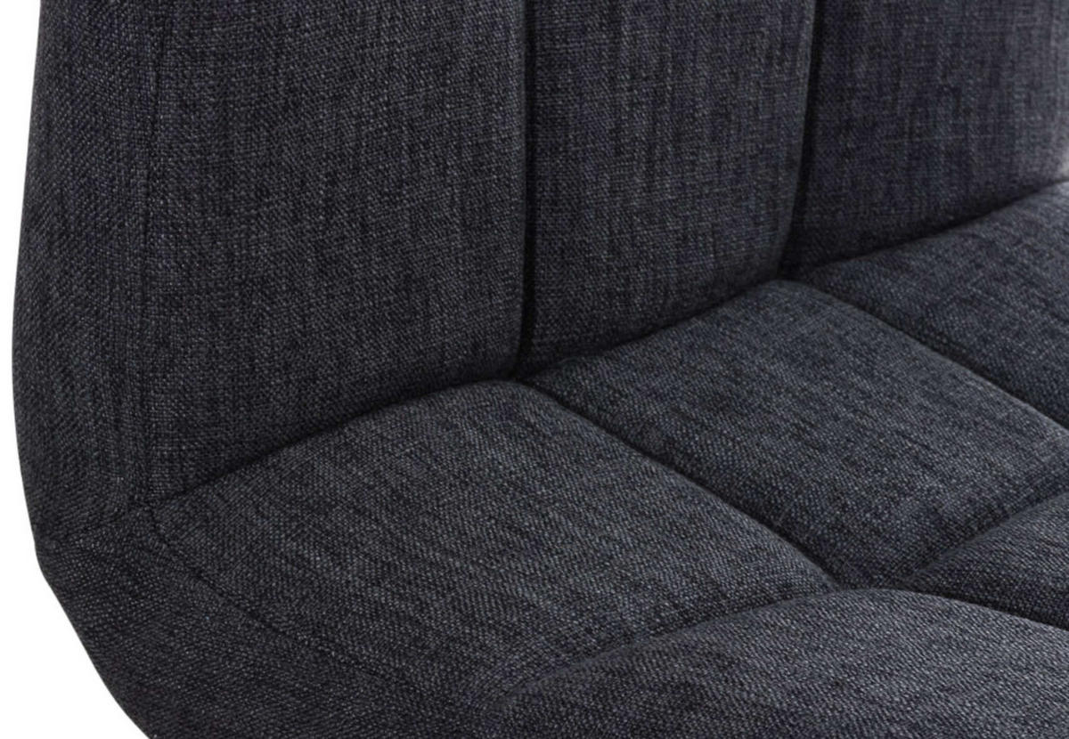 BARHOCKER 2er Set Stoff dunkelgrau - Chromfarben/Dunkelgrau, Textil/Metall (46/94/47cm) - CLP