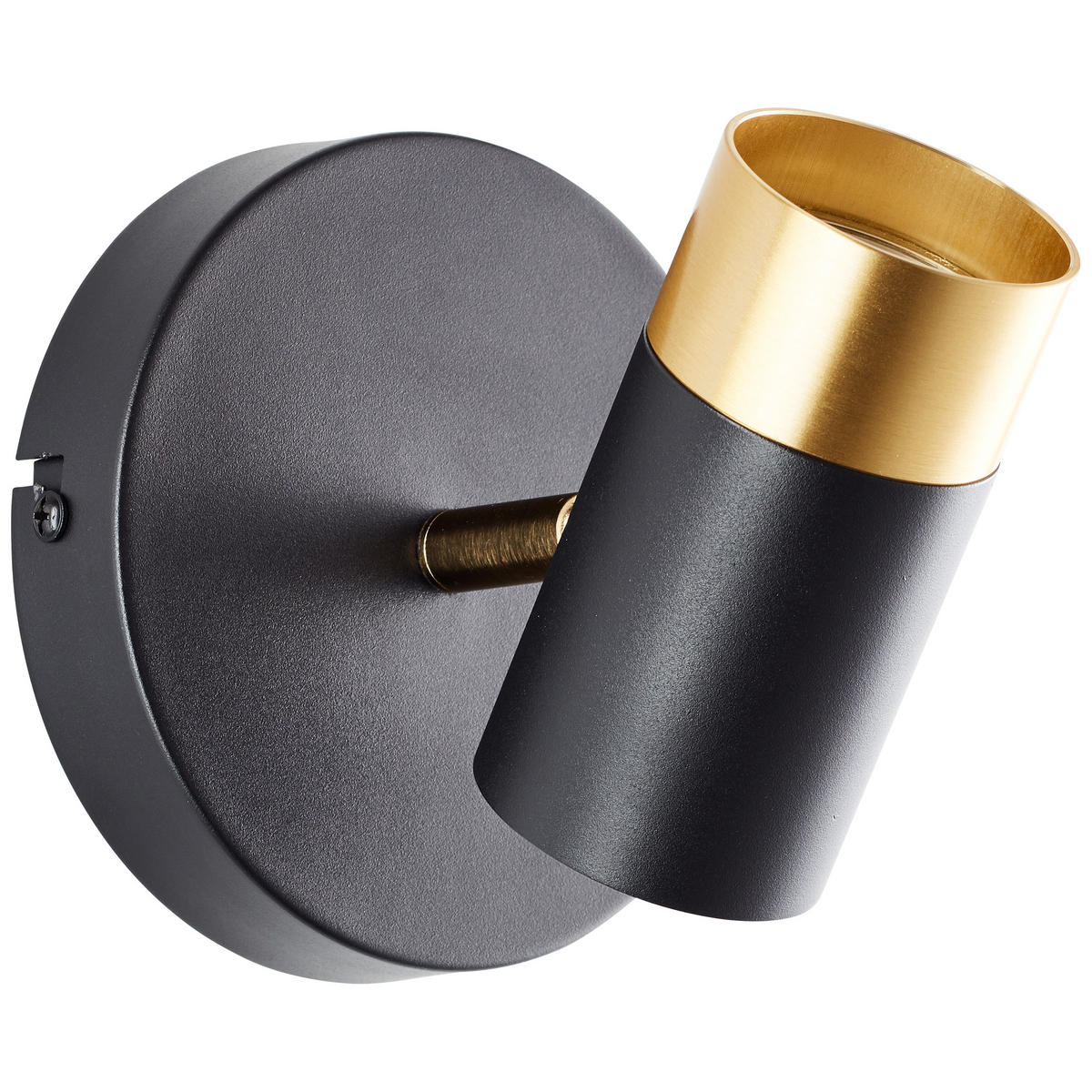 WANDLEUCHTE Vigolo Sand Schwarz/matt gold 12,5/12,5/15 cm - Multicolor, Metall (12.5/15/12.5cm) - Brilliant