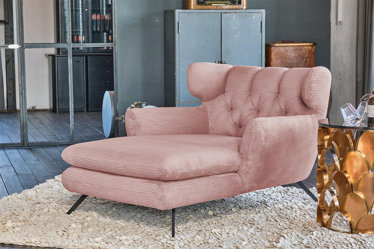 LONGSEAT CHAMRE Rosé - Schwarz/Rosa, Textil/Metall (130/95/160cm) - KAWOLA