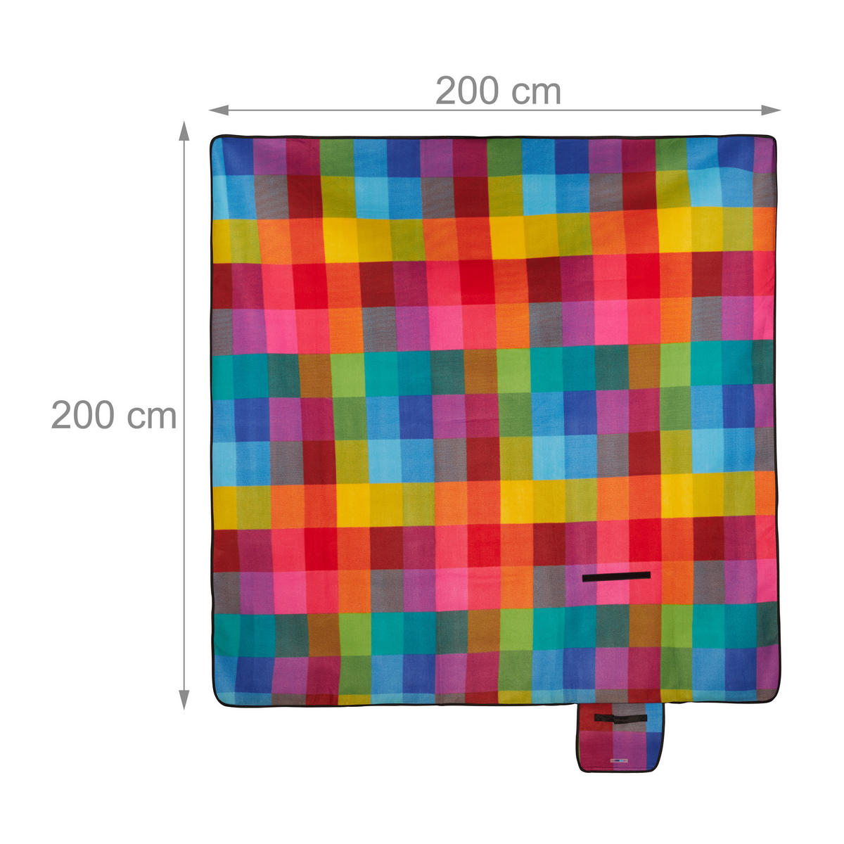 PIKNIKOVÁ deka - různobarevná, kov/textil (200/200cm) - Relaxdays