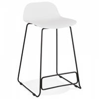 BARHOCKER Weiß 49x85x53cm - Schwarz/Weiß, Kunststoff/Metall (49/85/53cm) - AlterEgo