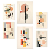 POSTER Set Mit 6 Bauhaus Celeste Celeste Graue Farben - Klar, Papier (29/3cm) - Nacnic