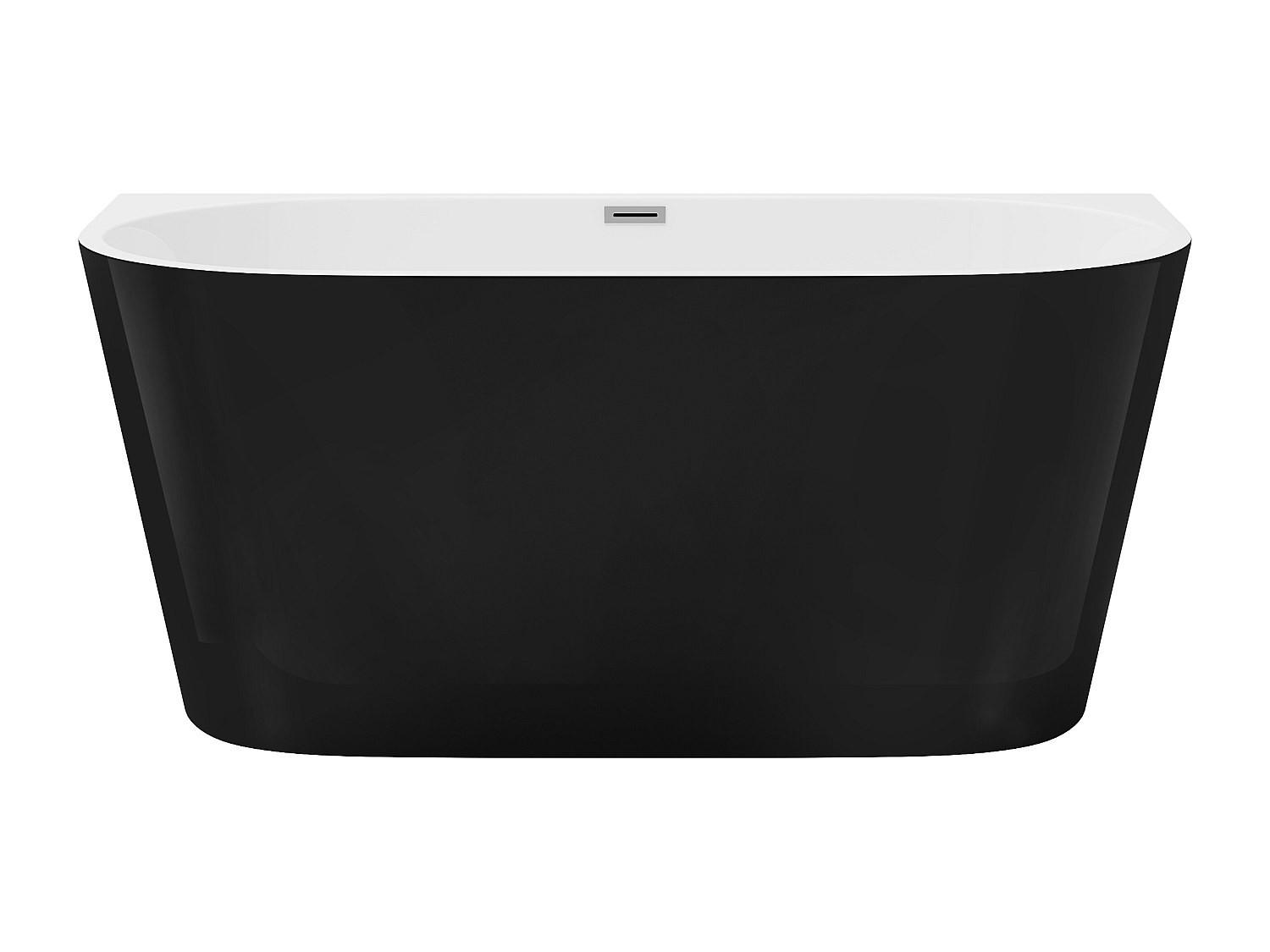 VORWANDBADEWANNE - 1 Person - acryl - schwarz Divina - Schwarz, Kunststoff (149.5/58/75cm) - Vente-Unique