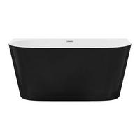 VORWANDBADEWANNE - 1 Person - acryl - schwarz Divina - Schwarz, Kunststoff (149.5/58/75cm) - Vente-Unique