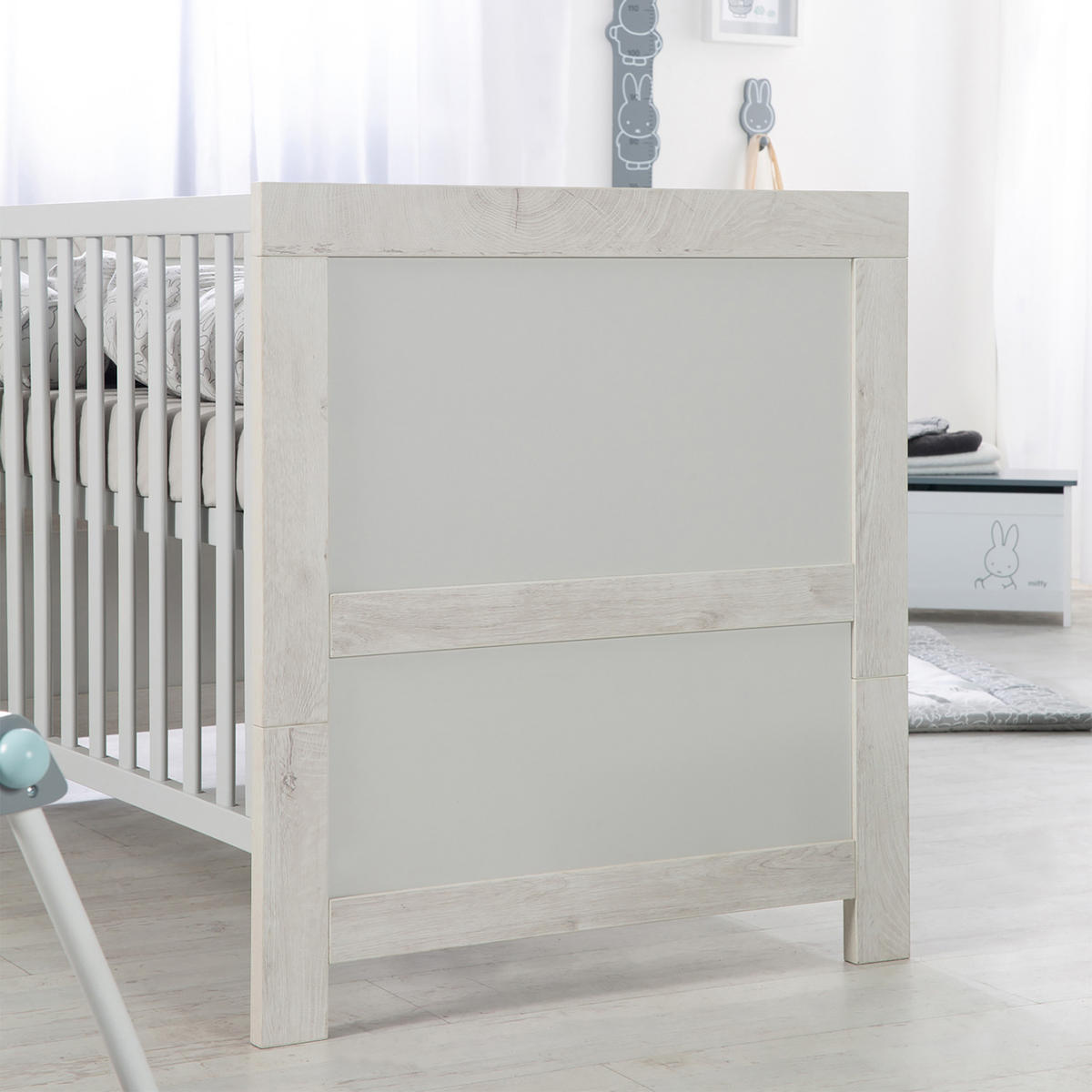 BABYZIMMER-SET Mila 2-teilig - Grau, Holzwerkstoff (126/142cm) - Roba