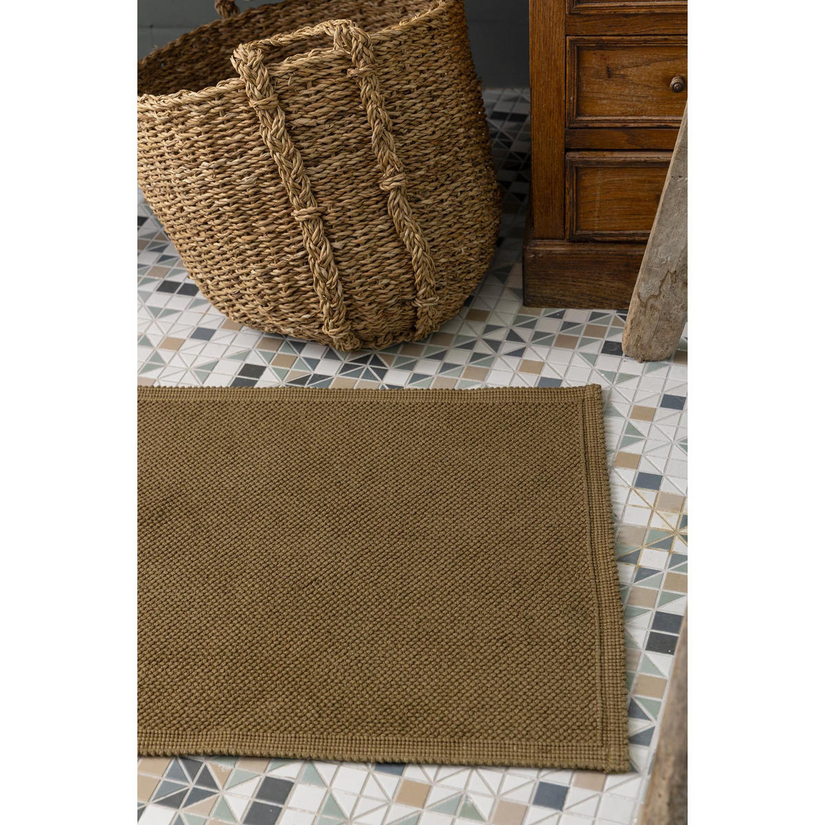 BADEMATTE Etia zeder 54 x 110 cm - Grün, Textil (54/110cm) - Vivaraise