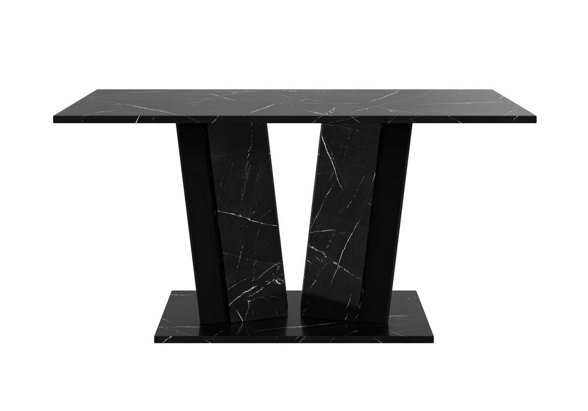 COUCHTISCH 100 cm in Schwarzer Marmor-Optik - Schwarz, Holzwerkstoff (60/100/55cm) - Home Collective