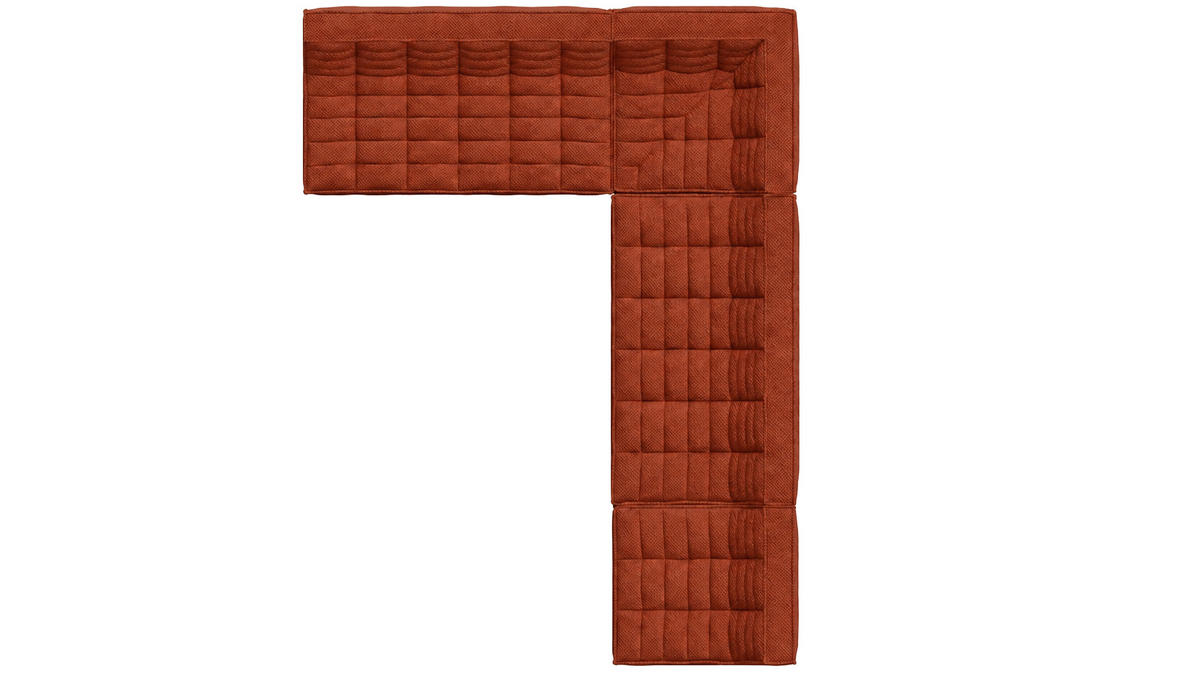 ROHOVÁ SEDAČKA modulární ve tvaru L, plyšová tkanina Pop, Měděná, Pravá strana, LAZY L - měděná, dřevo (333/253cm) - Kaiser Möbel