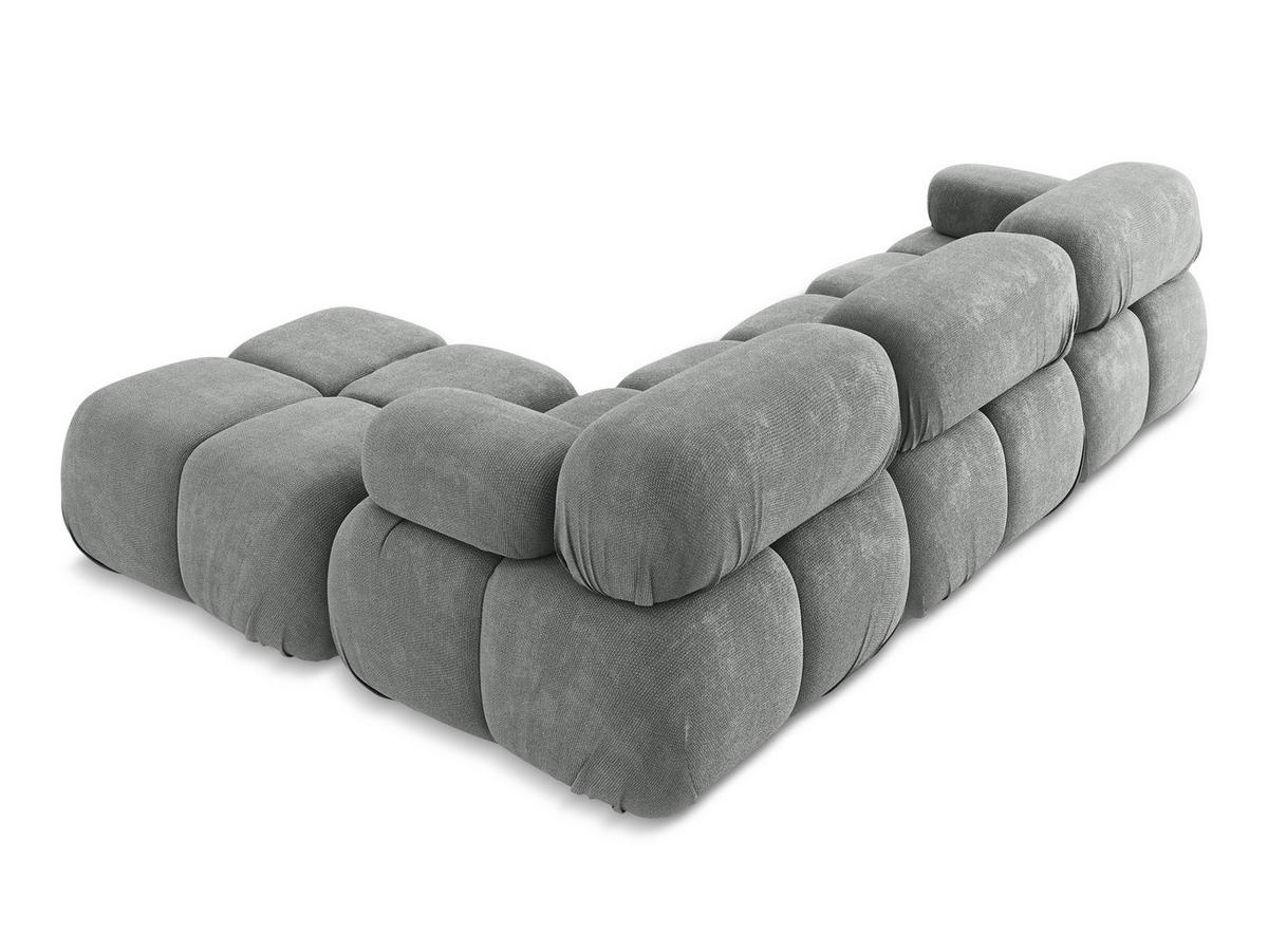 ECKSOFA Beidseitig Chenille Stoff Grau - Blau/Schwarz, Kunststoff/Textil (285/191cm) - Makamii
