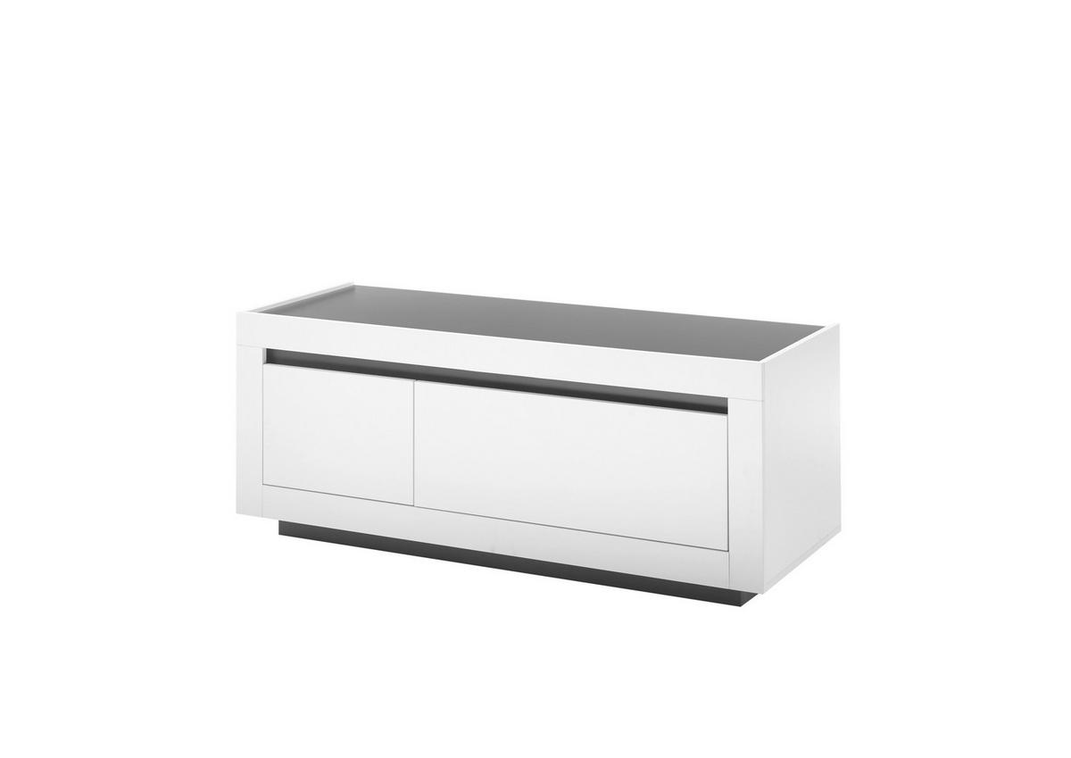 LOWBOARD M11 Weiß & Anthrazit 140/56/50 cm - Weiß, Holzwerkstoff (140/56/50cm) - Livojo