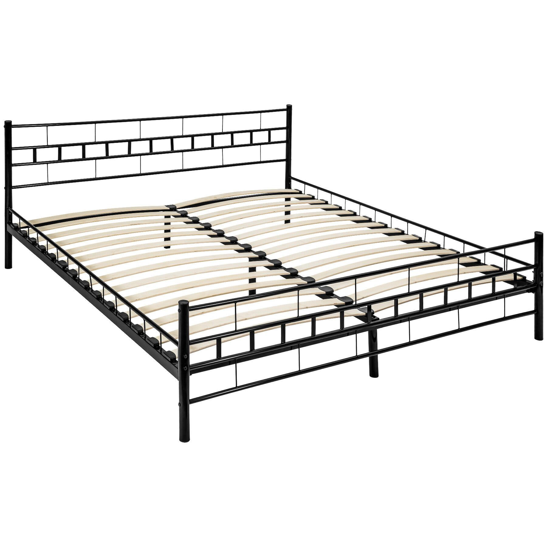 METALLBETT Malta, 180 x 200 cm, schwarz - Schwarz, Metall - tectake