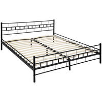 METALLBETT Malta, 180 x 200 cm, schwarz - Schwarz, Metall - tectake