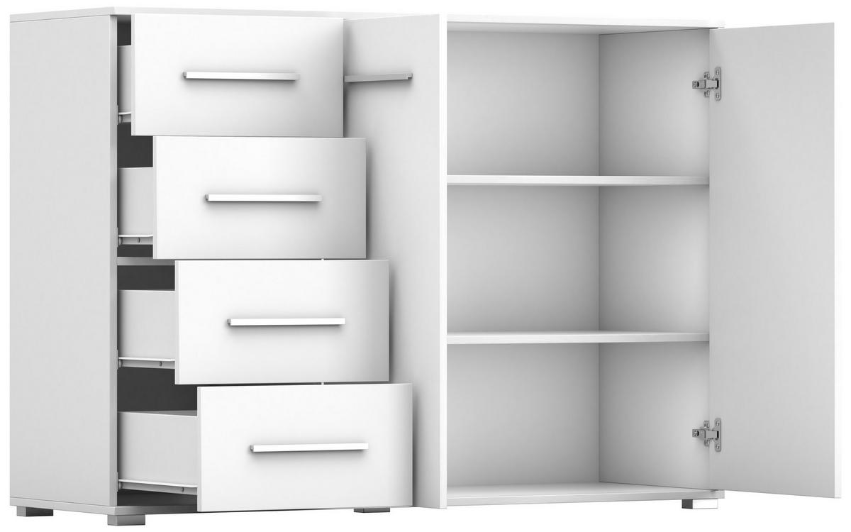 KOMMODE - Highboard IRYS 01 2D4S Weiß - Weiß, Holzwerkstoff (135/95/45cm) - Möblo
