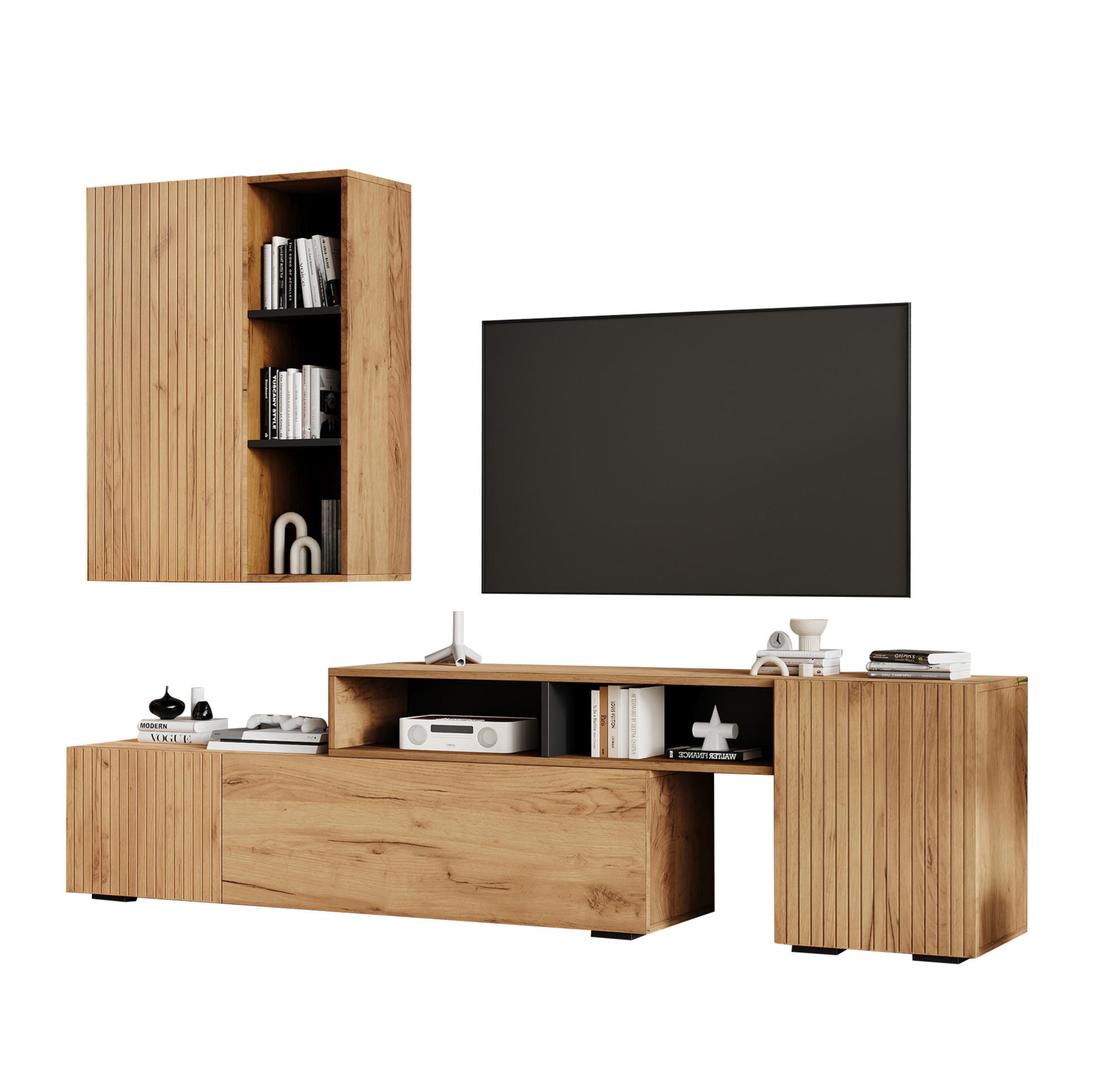 Modenvie Wohnwand Eiche 135x53.5x35 cm
