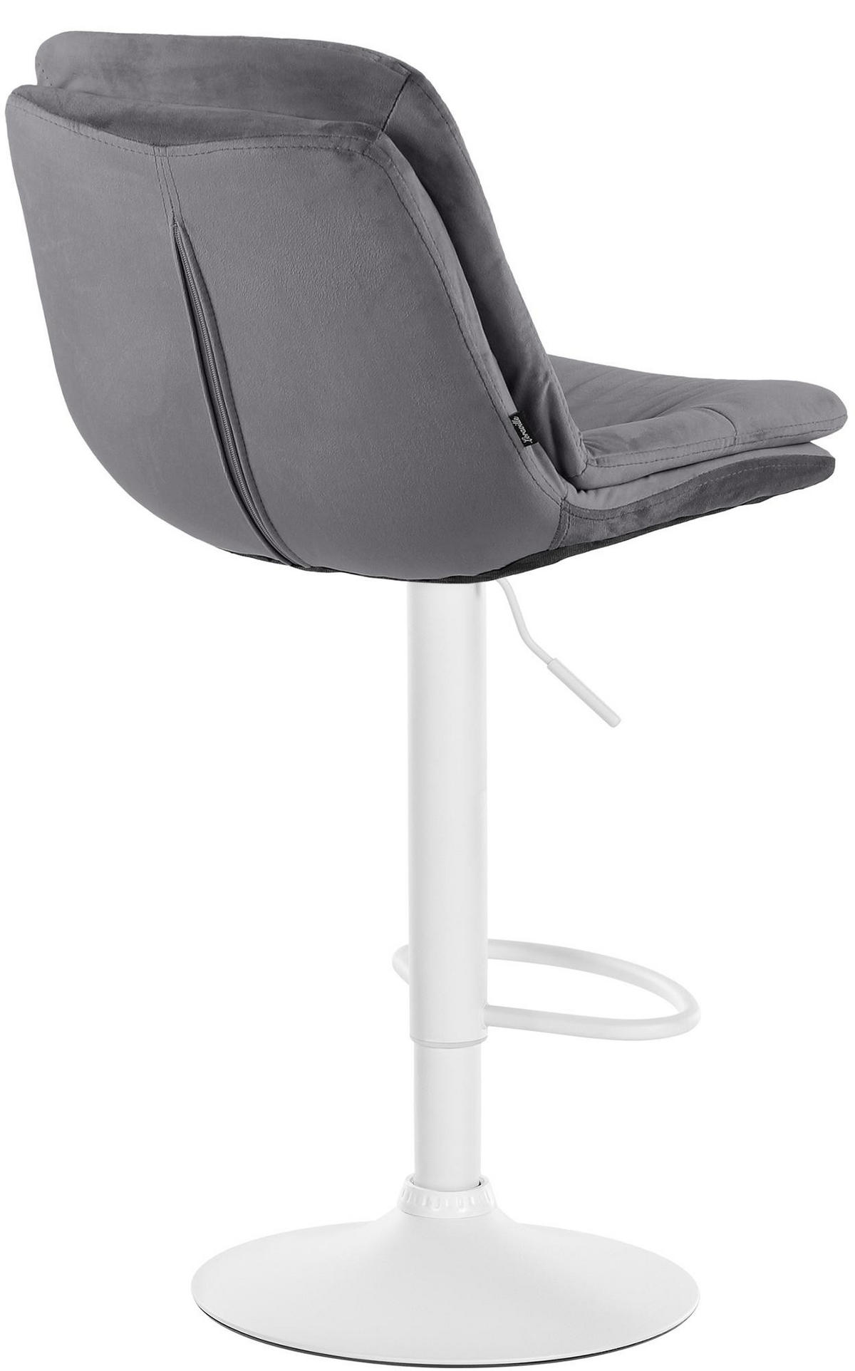 BARHOCKER Samt dunkelgrau - Dunkelgrau/Schwarz, Textil (46/94/54cm) - CLP