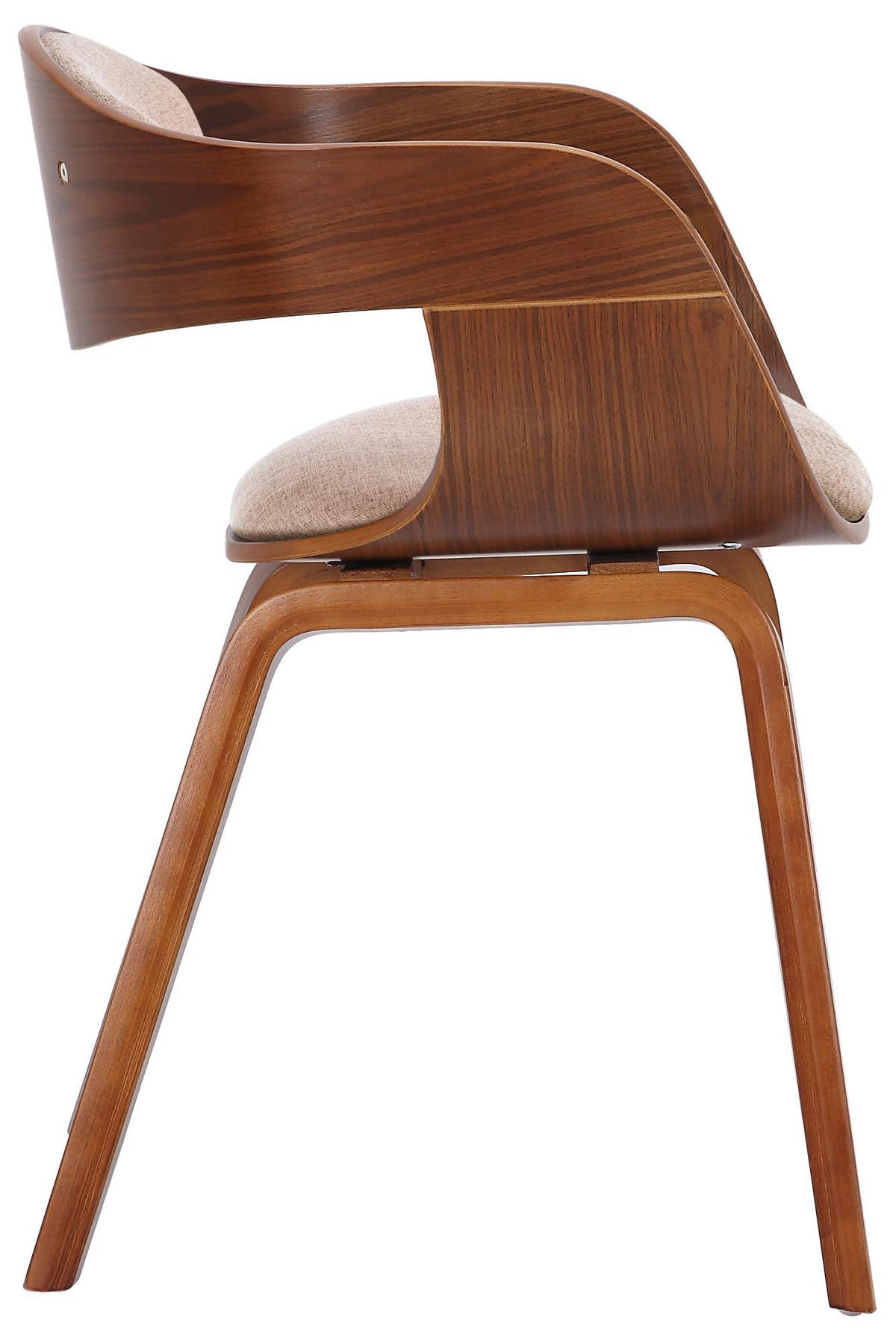 ARMLEHNENSTUHL Stoff Walnuss/Creme - Walnussfarben/Creme, Holz/Textil (49/73/46cm) - CLP