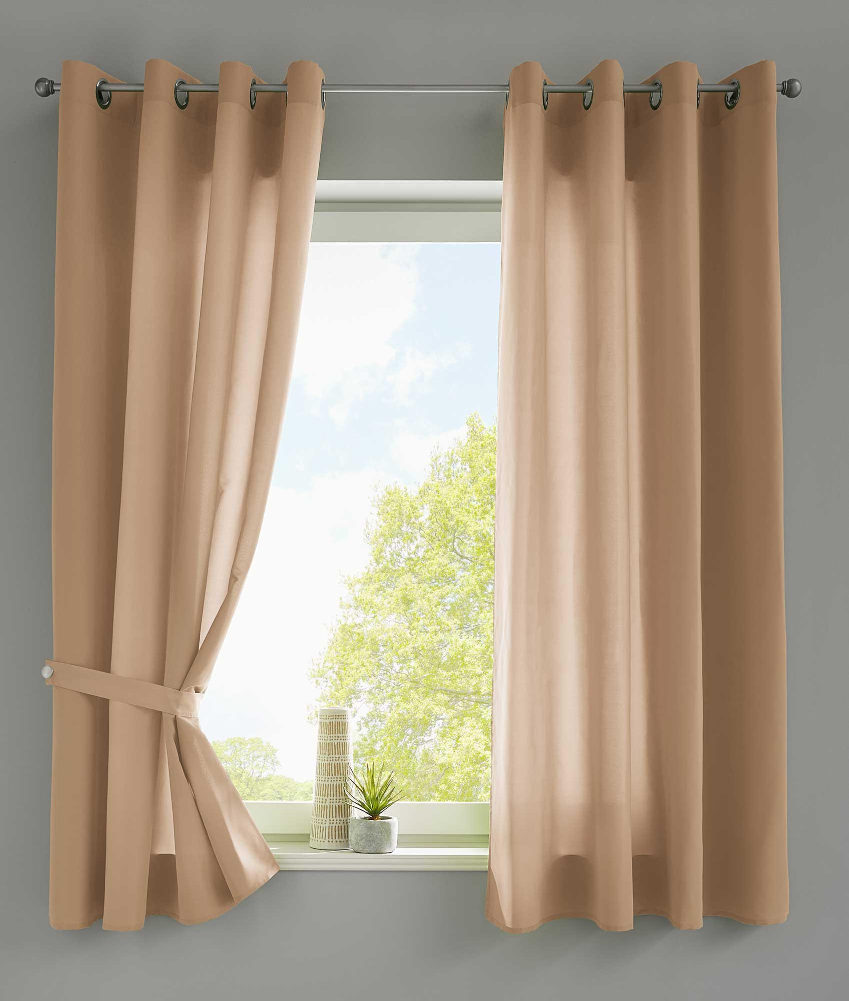 VORHANG 2ER SET BERLIN HxB 145x140cm Sand - Sandfarben, Textil (140/145/145cm) - Gardinenbox