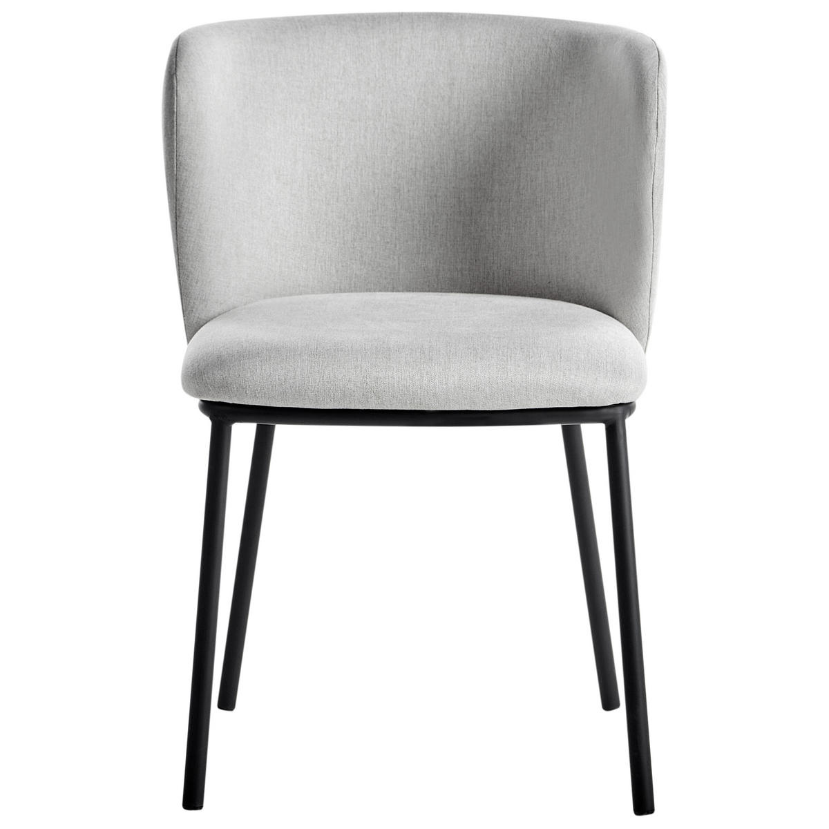 ESSZIMMERSTUHL Grau Mina - Hellgrau/Schwarz, Textil (45/75/52cm) - Beliani