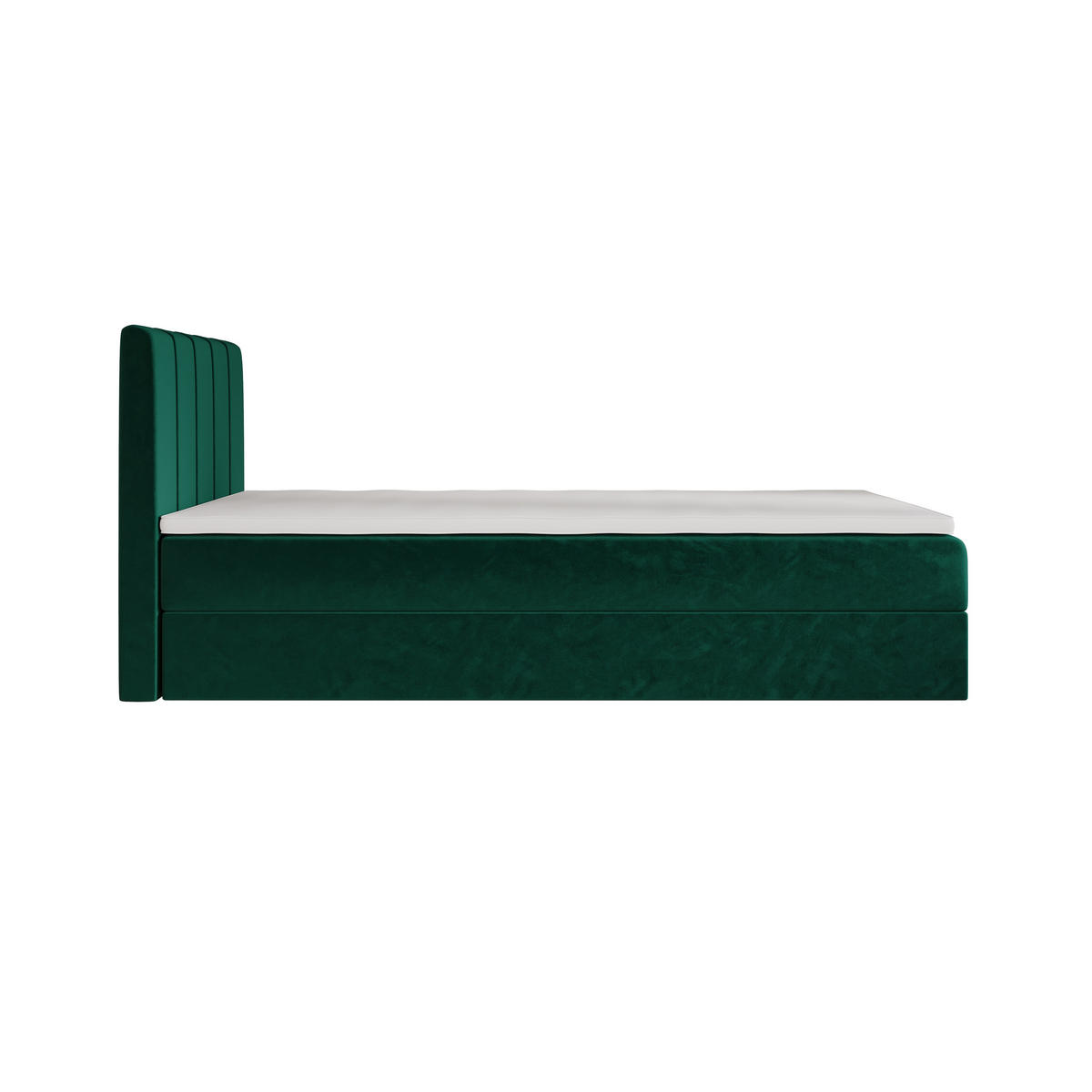 BOXBETT BAHAMA 120x200 Monolith 37, mit Matratze H3, Bonell und Topper, Grün - Grün, Holz/Kunststoff (120/200cm) - Bedante