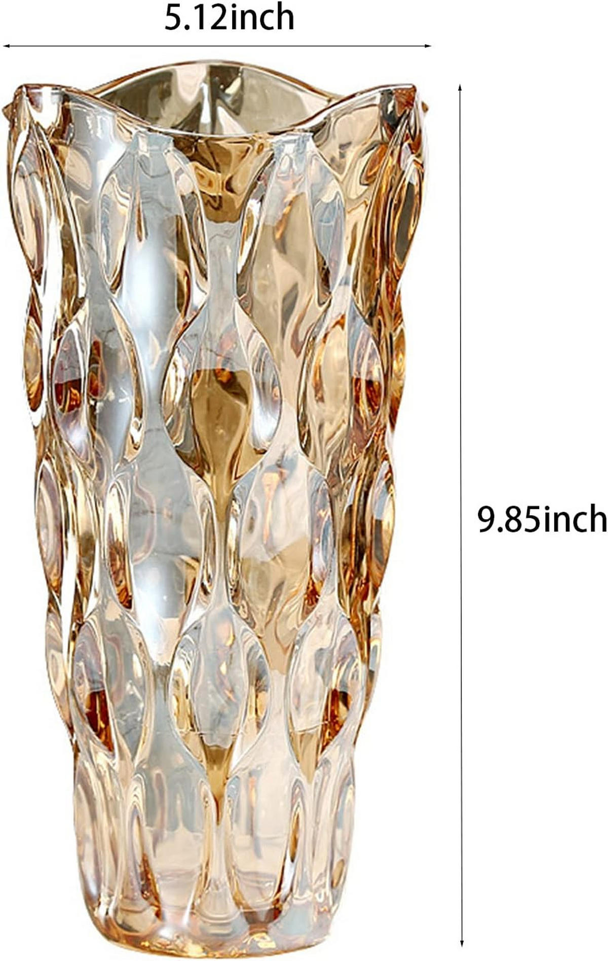 VASE 13 x 13 x 24 cm Transparentes Glas - Braun, Glas (13cm) - LIBRATON