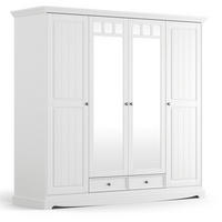 KLEIDERSCHRANK Belluno Elegante Kiefer weiß (RAL9010) lackiert 202 / 64 / 190cm - Weiß, Holz/Metall (202/190/64cm) - Feldmann-Wohnen