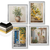 WANDBILDER 4er Set - 50x50 cm & 40x60 cm Silberner Rahmen - Architektur der Zitronenstadt - Silberfarben, Kunststoff (50/50cm) - ArtPrintCave