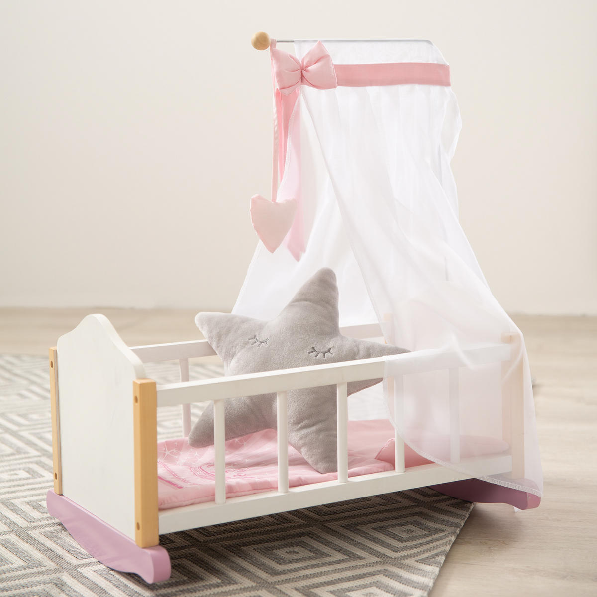 PUPPENWIEGE Scarlett - Weiß, Holz (35/61.5/52cm) - Roba