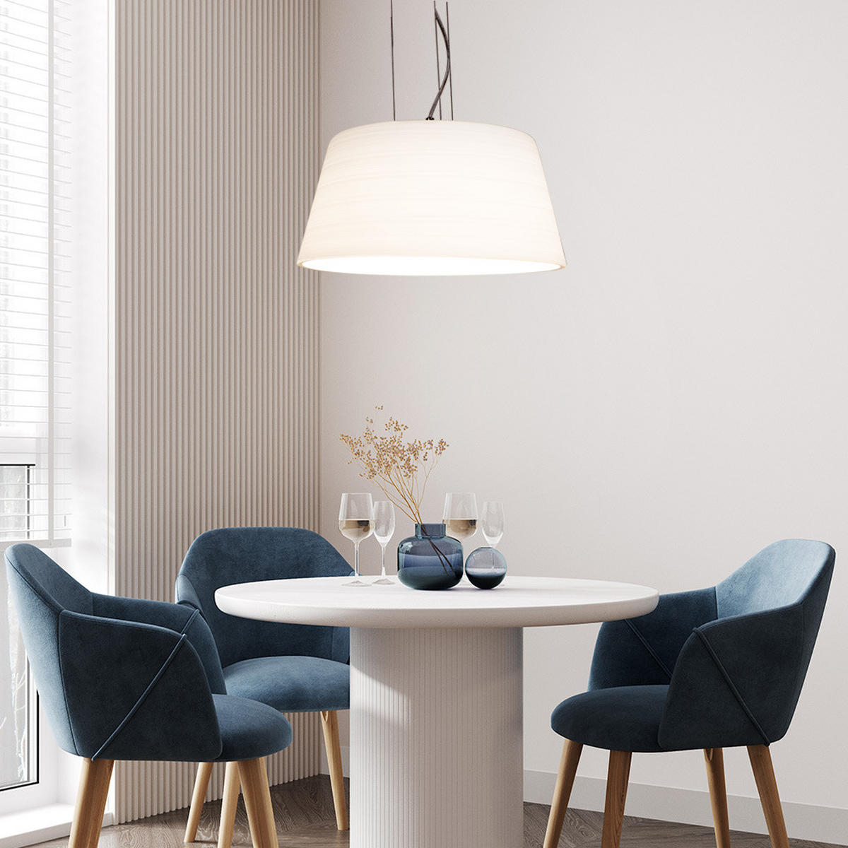 LED HÄNGELEUCHTE BIBRO Silber Glas - Silberfarben, Glas (39.5/39.5/110cm)