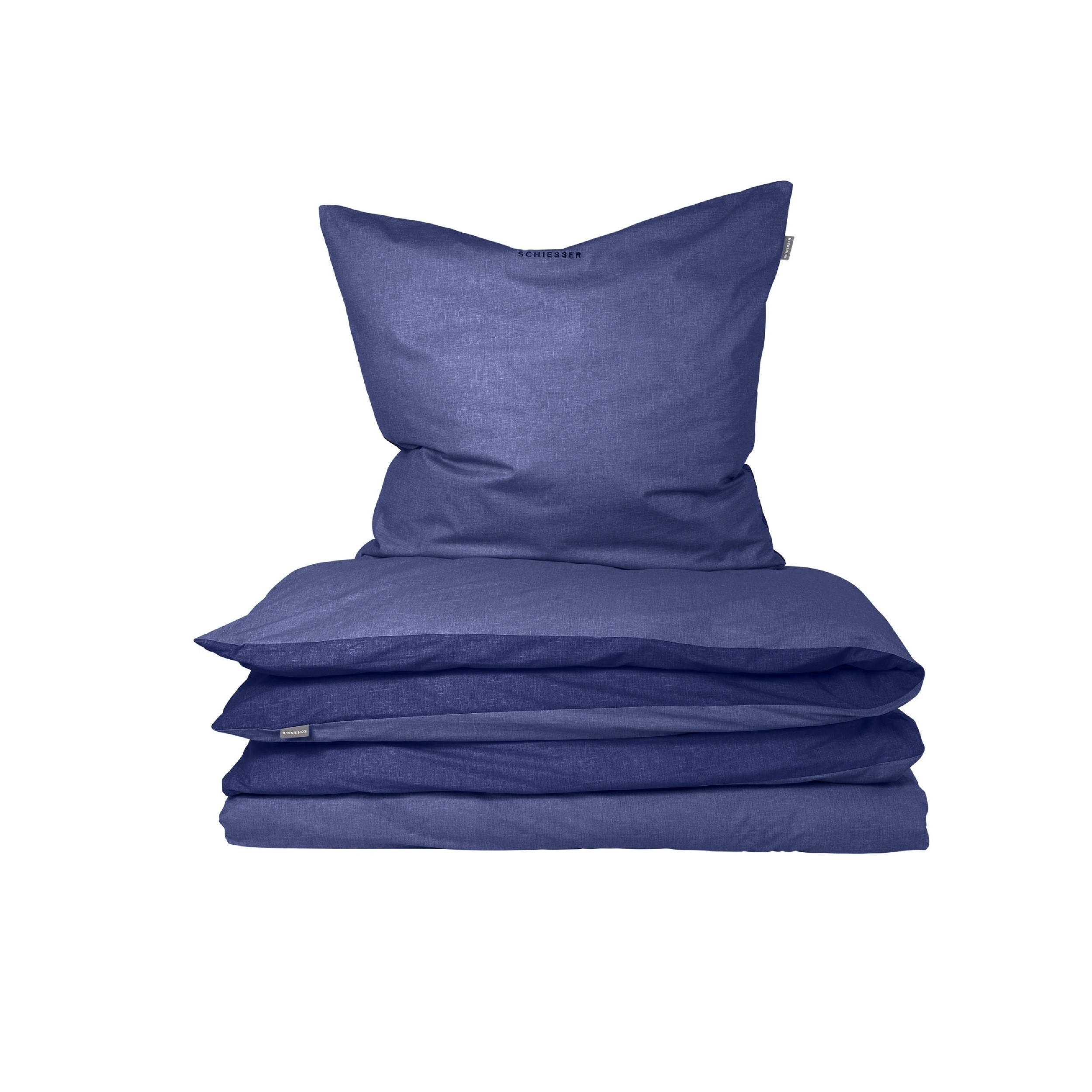 BETTWÄSCHESET Doubleface - Feinbiber - 2-teilig - 155 x 220 cm - Blau - Blau, Textil (155/220cm) - SCHIESSER