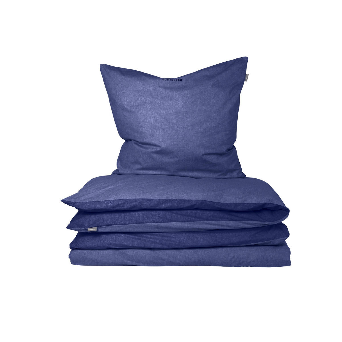 BETTWÄSCHESET Doubleface - Feinbiber - 2-teilig - 155 x 220 cm - Blau - Blau, Textil (155/220cm) - SCHIESSER