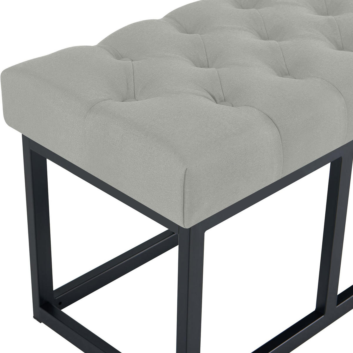 SITZBANK 120/38 cm Stoff Grau - Schwarz/Grau, Textil/Metall (120/46/38cm) - CLP