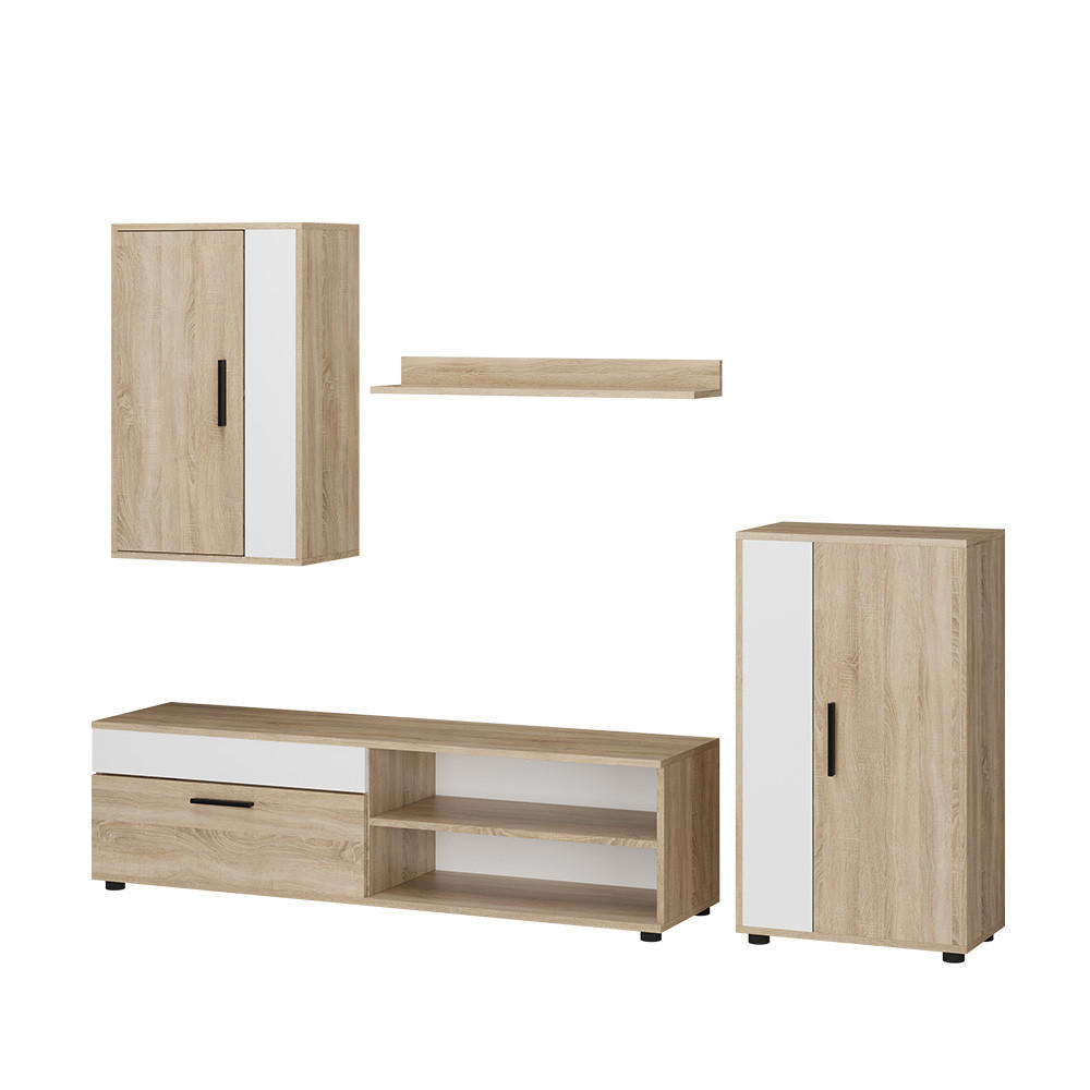 Weiß/Sonoma Eiche, Holzwerkstoff (140/38.7/35.2cm) - Vicco