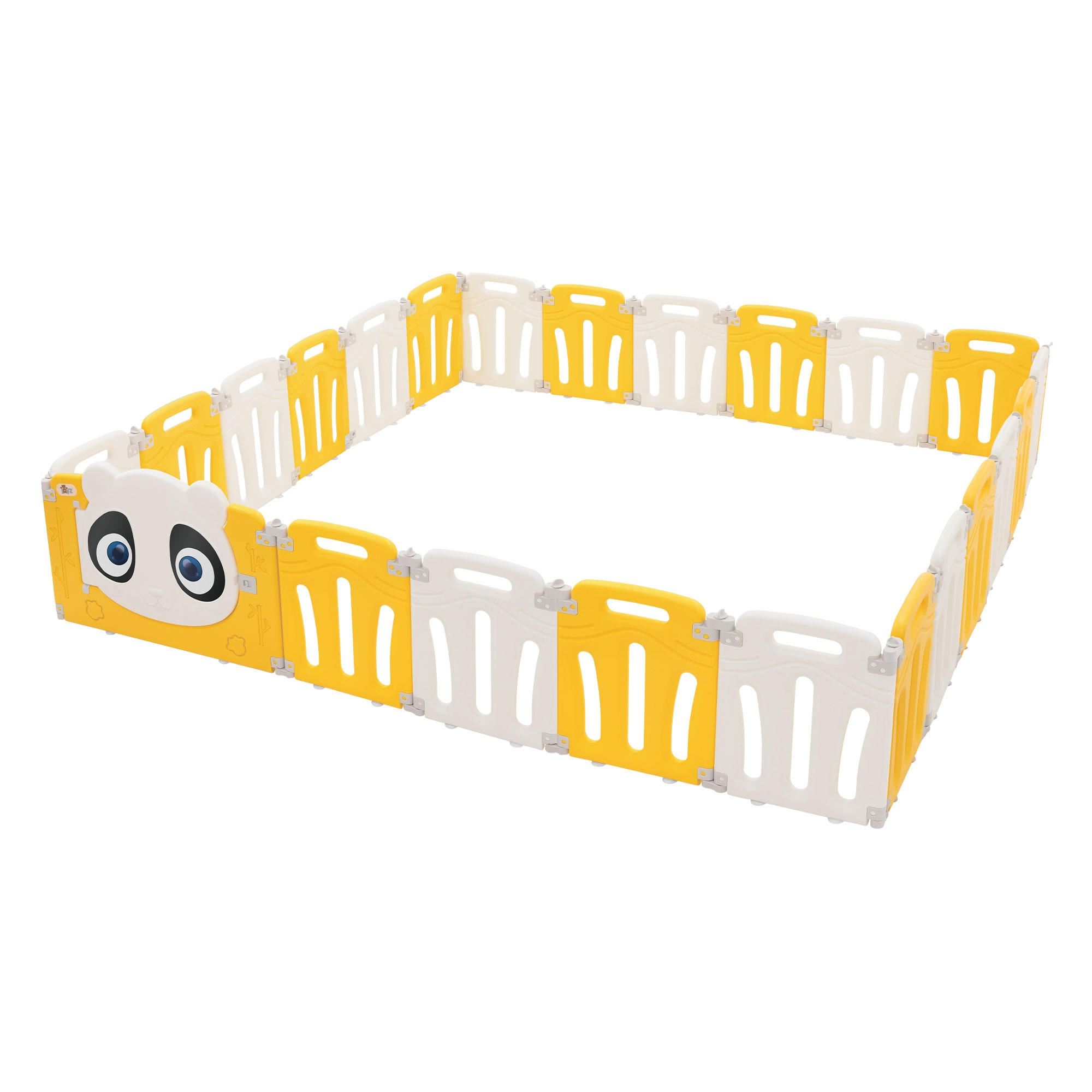 LAUFGITTER Baby faltbar 240 x 240 cm - Gelb, Kunststoff (240/53/240cm) - Joyz