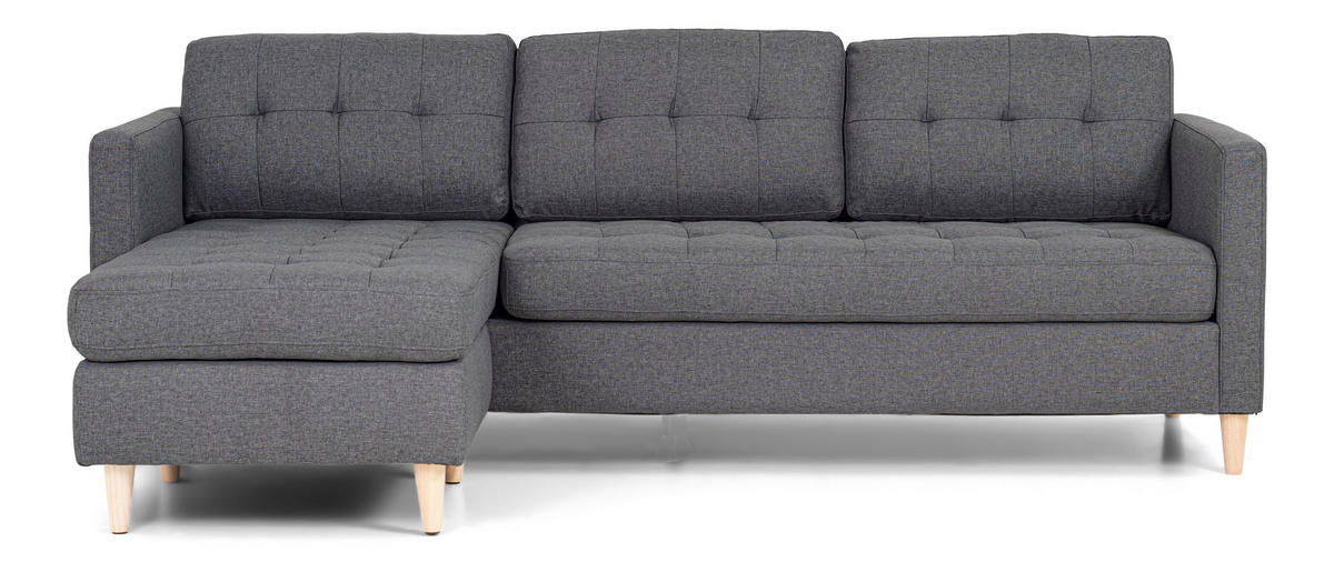 ECKSOFA Stoff hellgrau - Hellgrau, Textil (219/151cm) - ebuy24