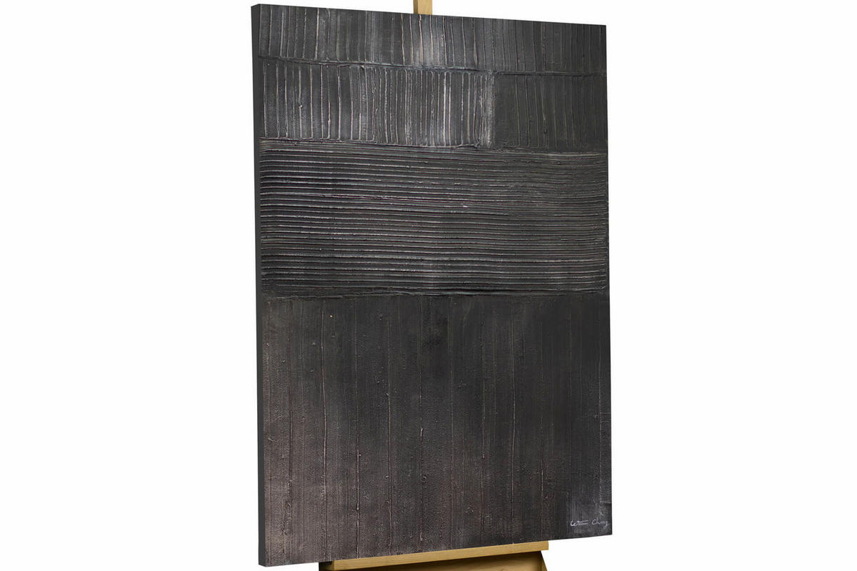 ÖLGEMÄLDE 80/120 cm - Schwarz, Holz/Textil (80/120cm) - KUNSTLOFT