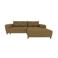 ECKSOFA Massimo Strukturstoff Olivgrün inkl. Schlaffunktion Rechts - Schwarz/Olivgrün, Textil/Metall (246/177cm) - 99rooms