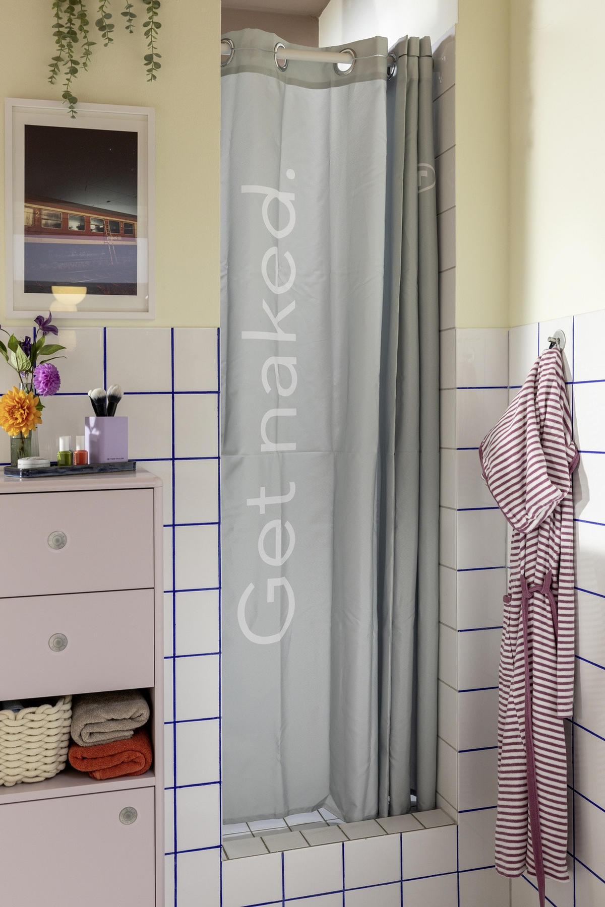 DUSCHVORHANG Polyester - Grau, Textil (180/200cm) - Tom Tailor