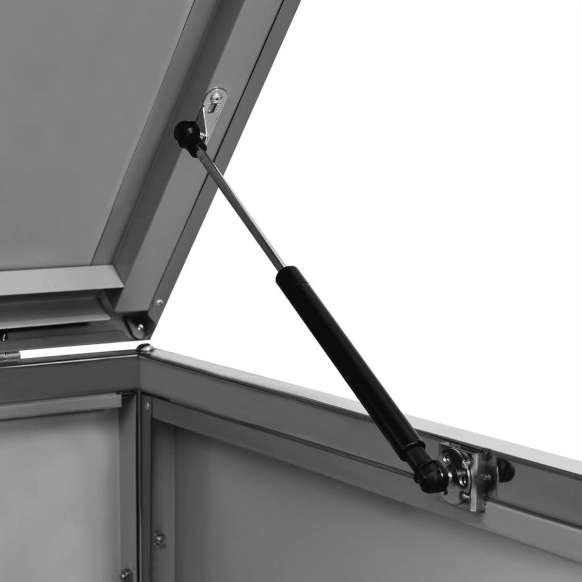 MÜLLTONNENBOX FÜR 3 TONNEN 207X77,5X115 CM EDELSTAHL - Anthrazit, Metall (207/115/77.5cm) - vidaXL