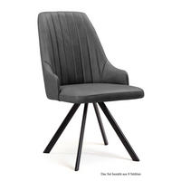 ESSZIMMERSTUHL drehbar (8er-Set) Devyn 52x91x60 Schwarz/Grau - Schwarz/Grau, Kunststoff (60/91/52cm) - 58aufmkessel