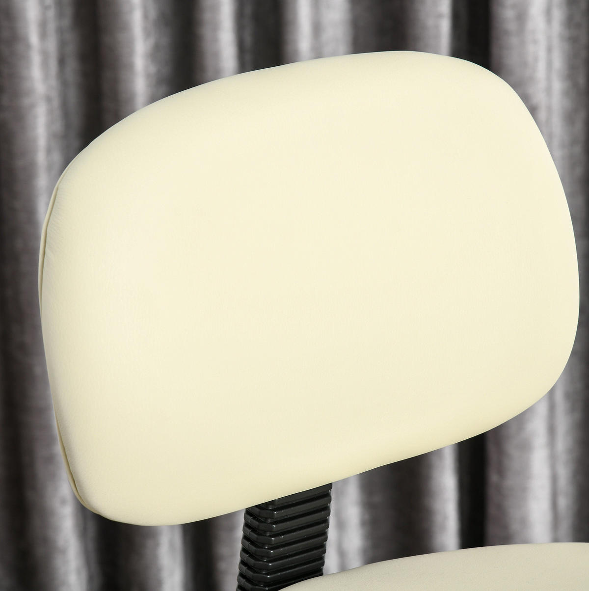 BARHOCKER Beige höhenverstellbar mit Rückenlehne und Rollen - Beige, Metall (57/104/56cm) - MIVRAY