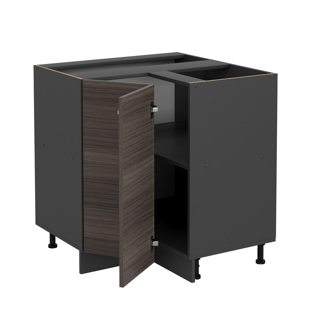 ECKUNTERSCHRANK R-Line Edelgrau 75.6 cm , AP Anthrazit - Anthrazit/Braun, Holzwerkstoff (75.6/81.6/60cm) - Vicco