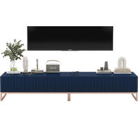 TV-LOWBOARD 2-er Set Elpis Marineblau Matt Glamour 110 cm - Blau/Kupferfarben, Holzwerkstoff/Metall (220/39/54cm) - Meble Lindner