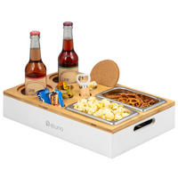 COUCHBAR mit abnehmbarem Deckel, Bambus, weiß - Creme, Holz (40/8/26cm) - eluno