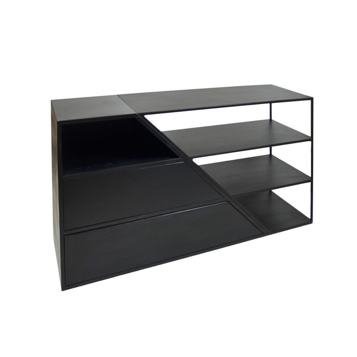 TV-SCHRANK aus Massivholz und Stahl ALANO - Eichefarben, Holz (160/70/40cm) - Rawood Furniture