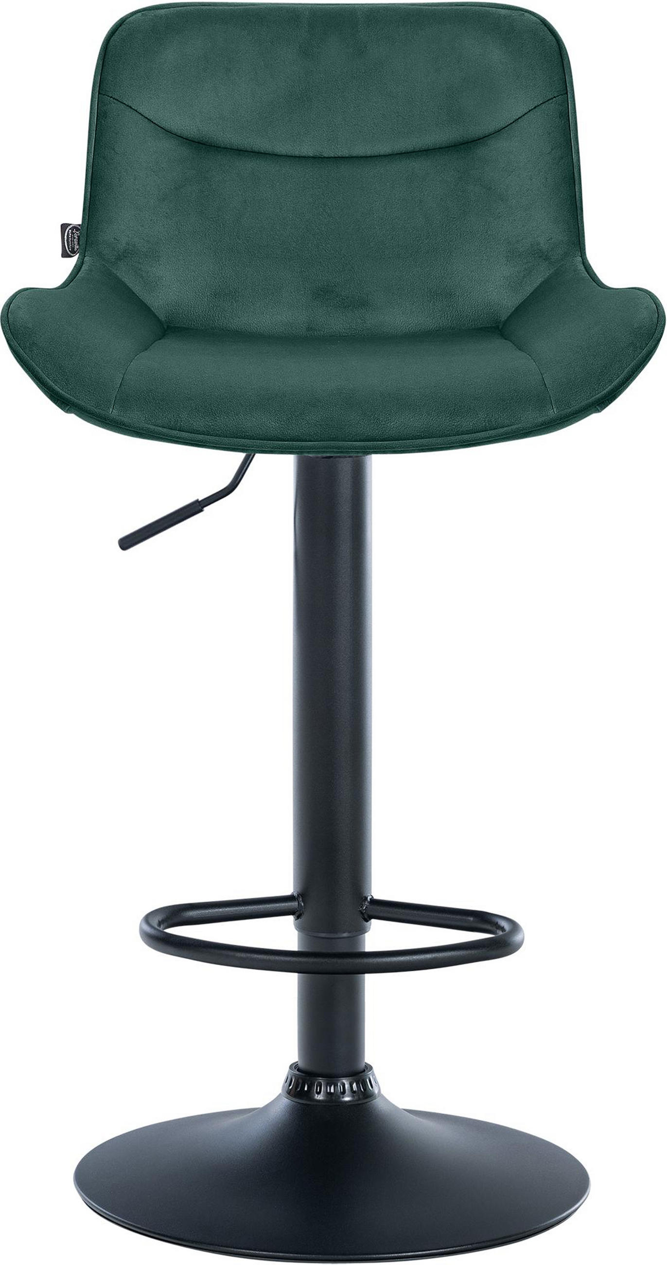 BARHOCKER Vulcano Samt schwarz grün - Schwarz/Grün, Textil/Metall (49/106/51cm) - TPFLiving